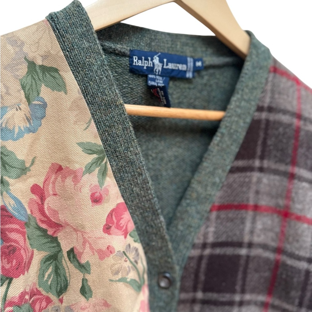 Vintage Ralph Lauren Patchwork Wool Button Cardig… - image 7